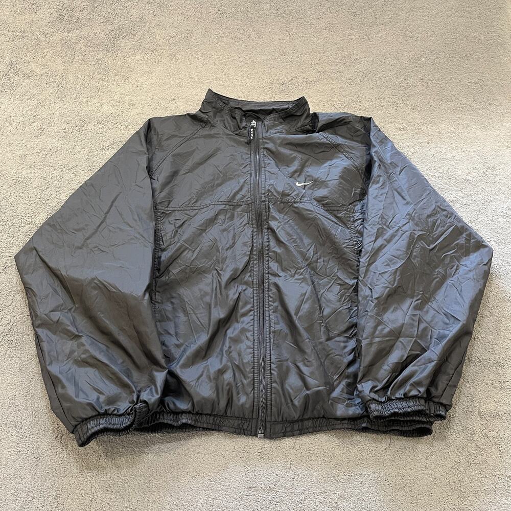 1990's Vintage Nike Black Lightweight Jacket Nylon Windbreaker Men's Size L